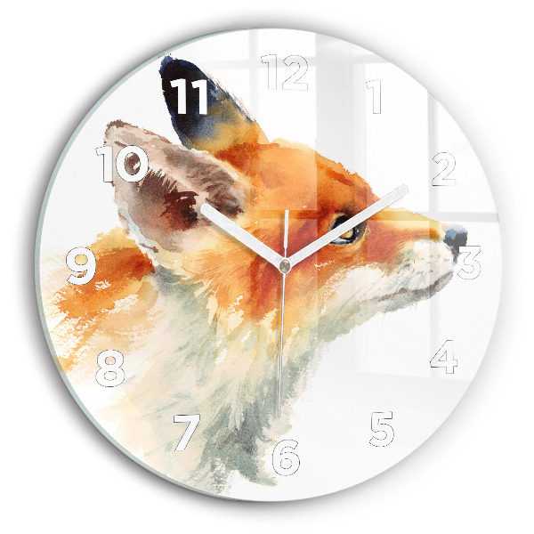 Orologio rotondo Giovane volpe acquerello