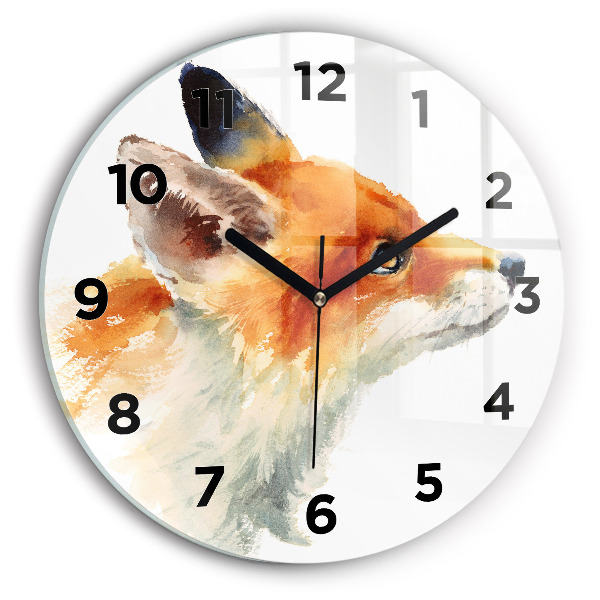 Orologio rotondo Giovane volpe acquerello