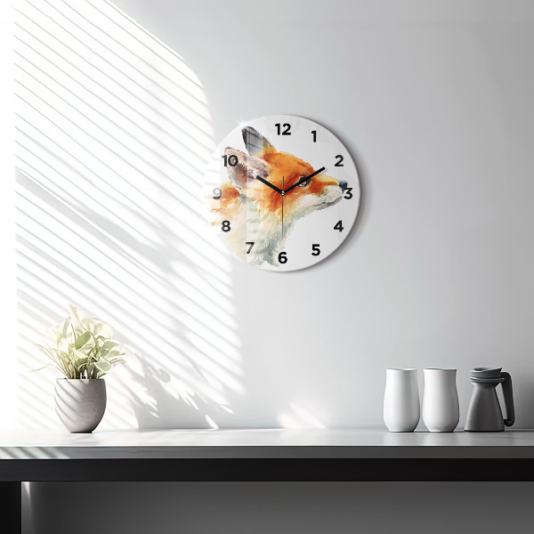 Orologio rotondo Giovane volpe acquerello