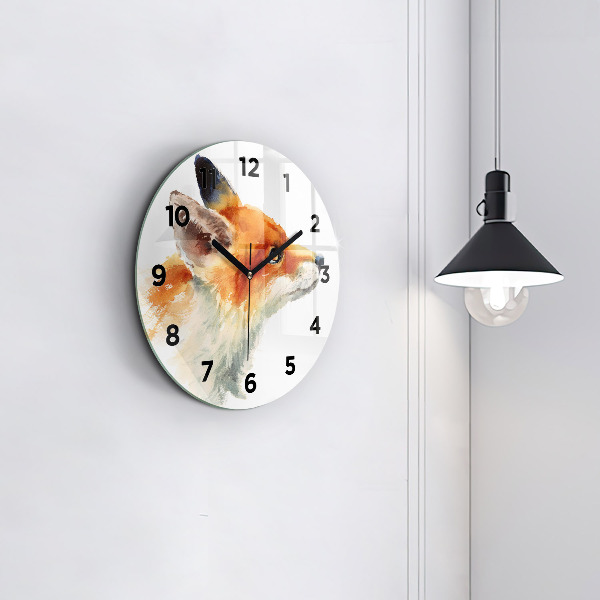Orologio rotondo Giovane volpe acquerello