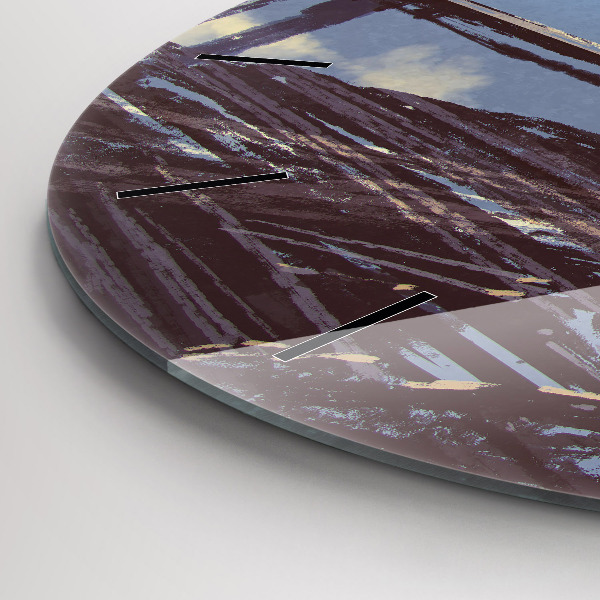 Orologio rotondo in vetro Angelo, Ponte e Bicicletta