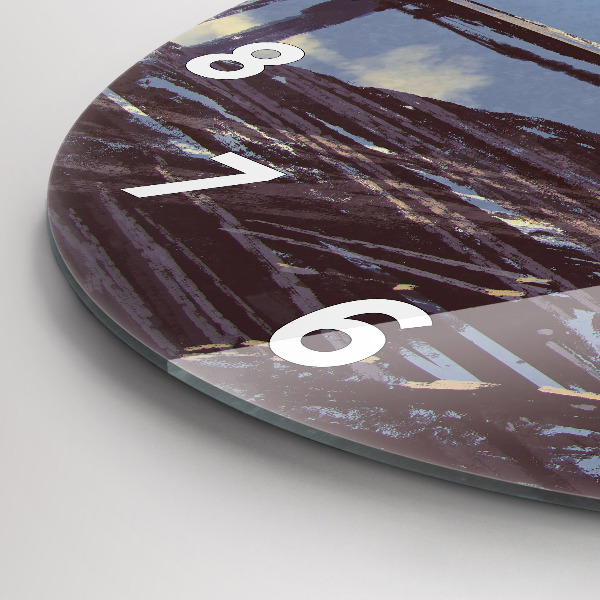 Orologio rotondo in vetro Angelo, Ponte e Bicicletta