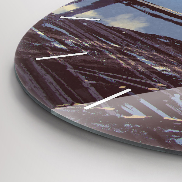 Orologio rotondo in vetro Angelo, Ponte e Bicicletta