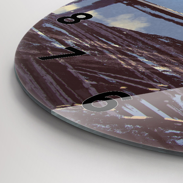 Orologio rotondo in vetro Angelo, Ponte e Bicicletta