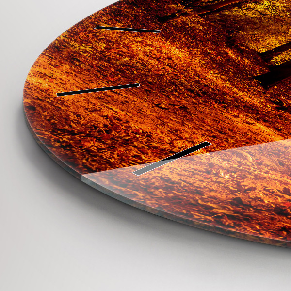 Orologio rotondo in vetro Paesaggio forestale al sole