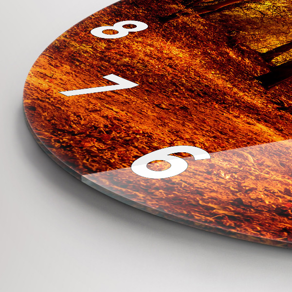 Orologio rotondo in vetro Paesaggio forestale al sole