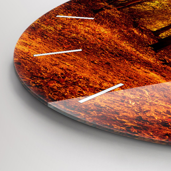 Orologio rotondo in vetro Paesaggio forestale al sole