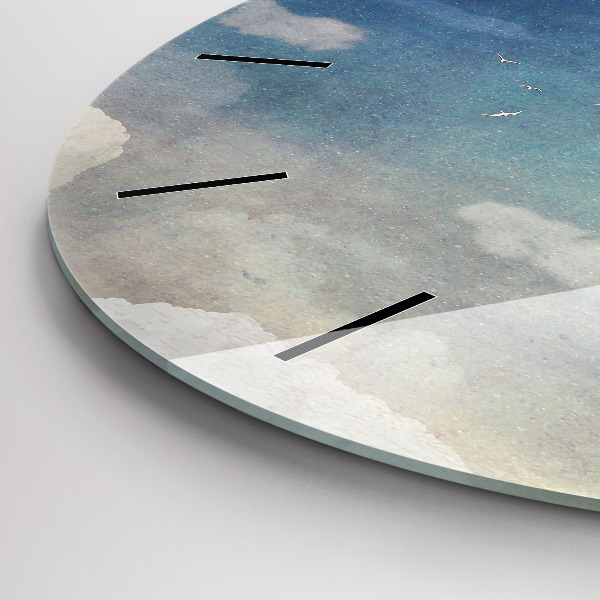 Orologio rotondo in vetro Ragazza sulla luna