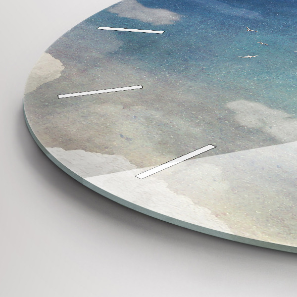 Orologio rotondo in vetro Ragazza sulla luna