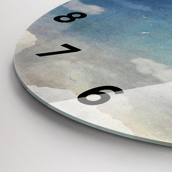 Orologio rotondo in vetro Ragazza sulla luna