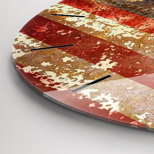 Orologio rotondo in vetro Bandiera USA d'epoca