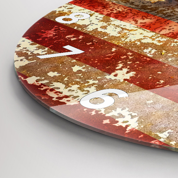 Orologio rotondo in vetro Bandiera USA d'epoca