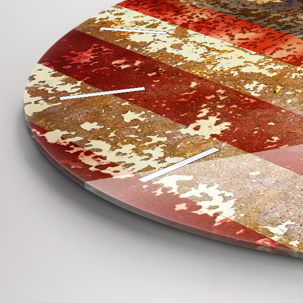 Orologio rotondo in vetro Bandiera USA d'epoca