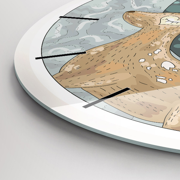 Orologio rotondo in vetro Animali notturni e la luna