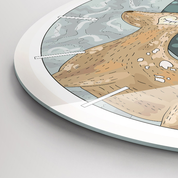 Orologio rotondo in vetro Animali notturni e la luna