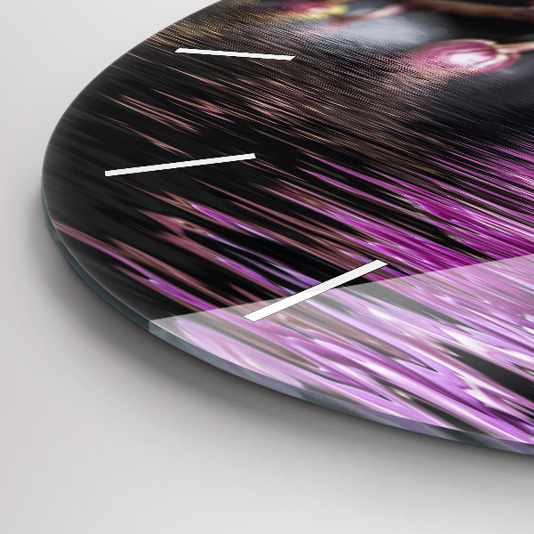 Orologio rotondo Fiore di orchidea sull'acqua