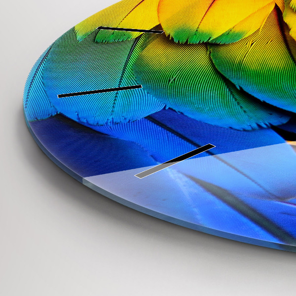 Orologio rotondo in vetro Ali di uccelli colorati