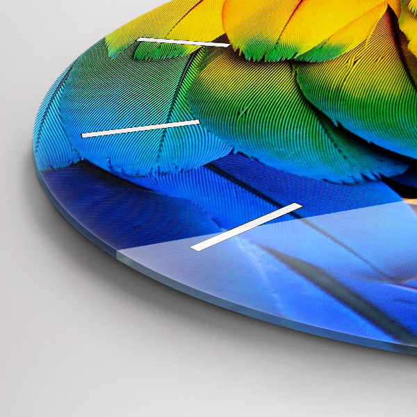 Orologio rotondo in vetro Ali di uccelli colorati