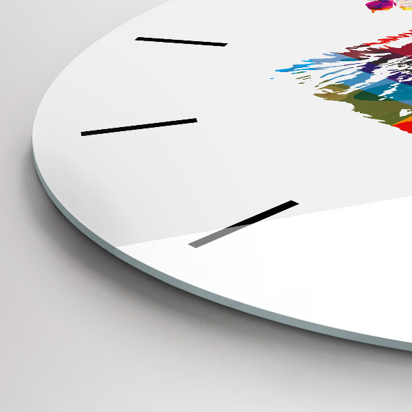 Orologio rotondo in vetro Testa d'orso