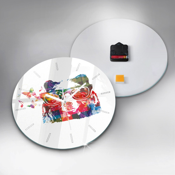 Orologio rotondo in vetro Testa d'orso