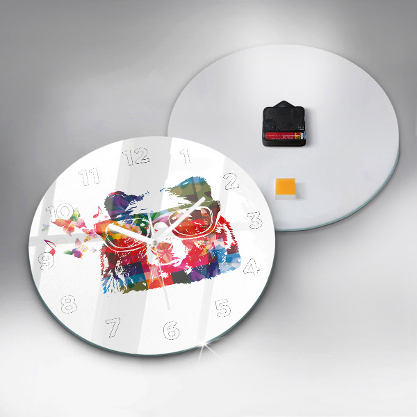 Orologio rotondo in vetro Testa d'orso