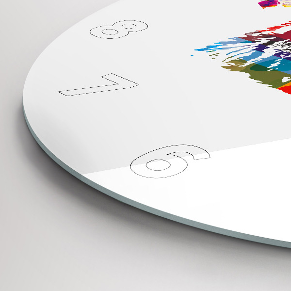 Orologio rotondo in vetro Testa d'orso