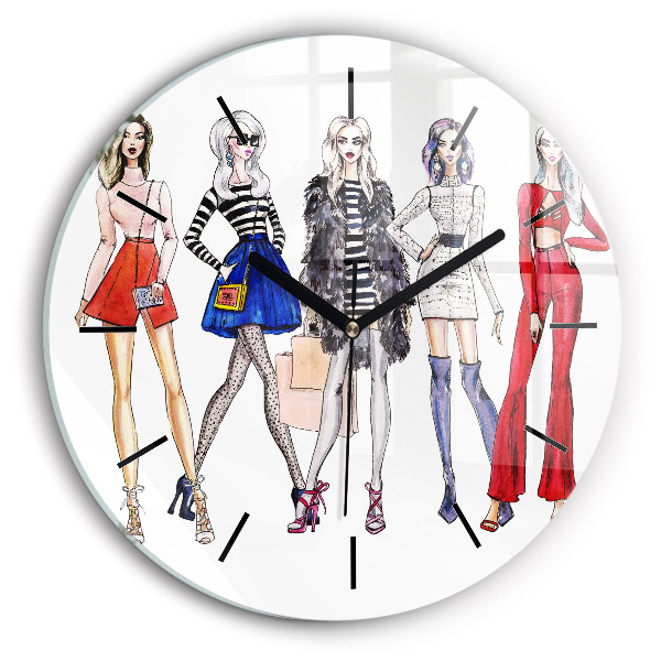 Orologio rotondo in vetro Ragazze alla moda