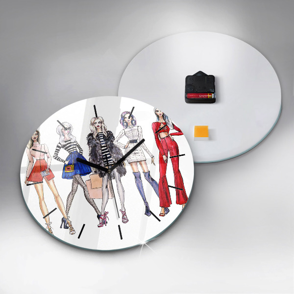 Orologio rotondo in vetro Ragazze alla moda
