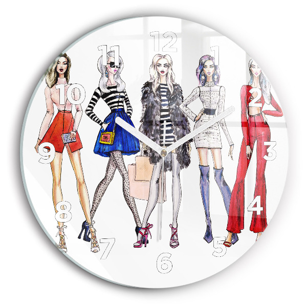 Orologio rotondo in vetro Ragazze alla moda