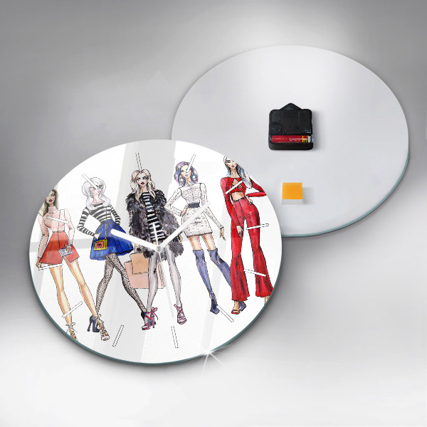 Orologio rotondo in vetro Ragazze alla moda