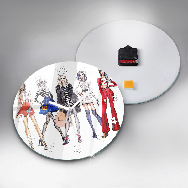 Orologio rotondo in vetro Ragazze alla moda