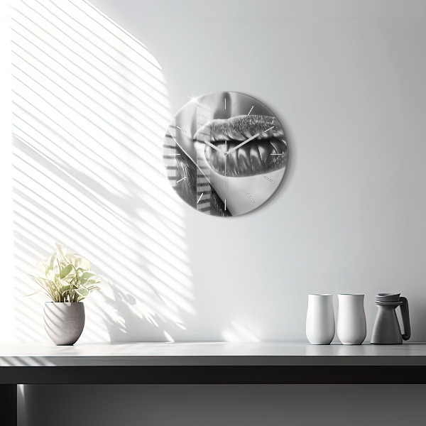 Orologio rotondo Labbra di donna