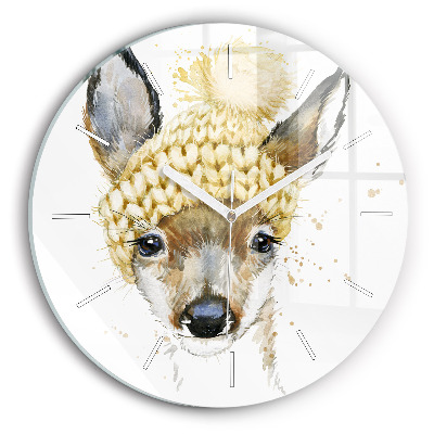 Orologio rotondo in vetro Un cervo