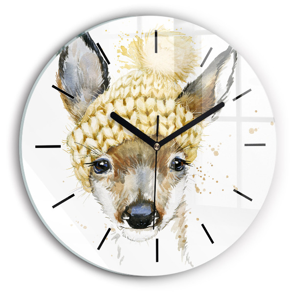 Orologio rotondo in vetro Un cervo