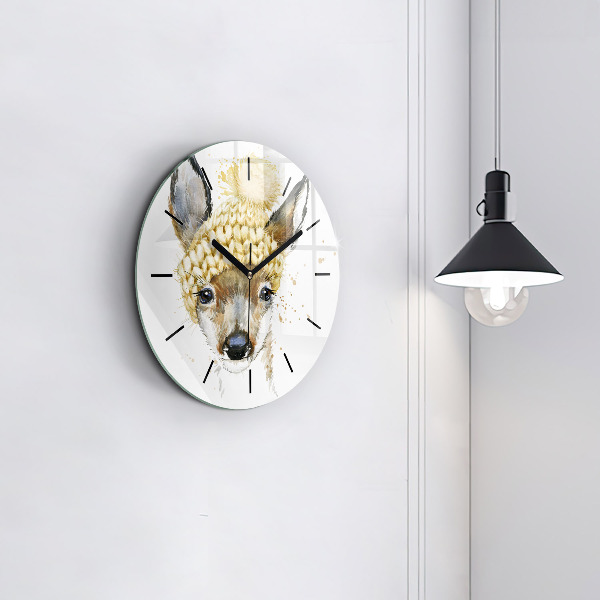 Orologio rotondo in vetro Un cervo