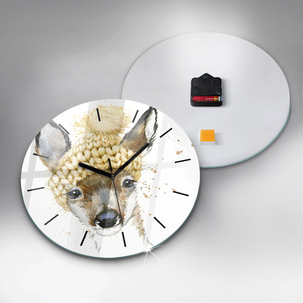 Orologio rotondo in vetro Un cervo