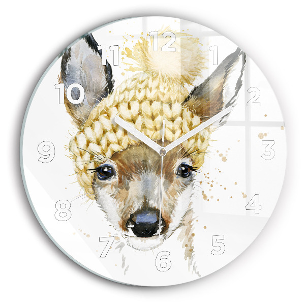 Orologio rotondo in vetro Un cervo