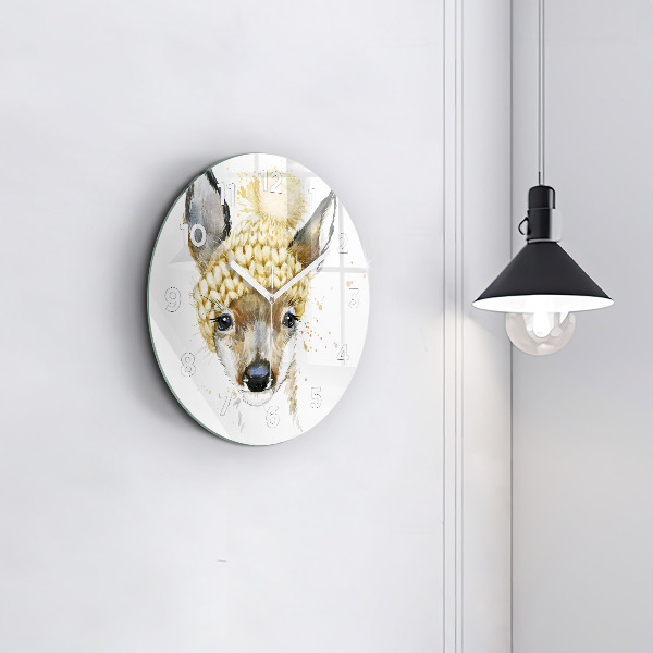 Orologio rotondo in vetro Un cervo