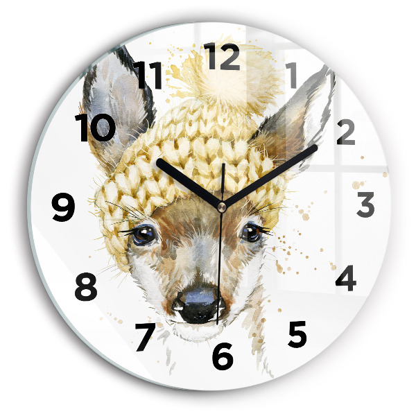 Orologio rotondo in vetro Un cervo