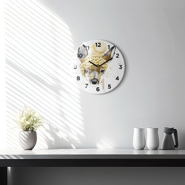 Orologio rotondo in vetro Un cervo