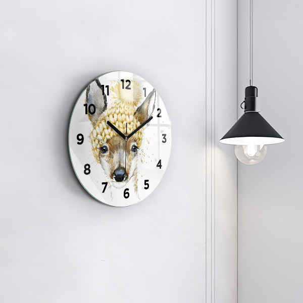 Orologio rotondo in vetro Un cervo