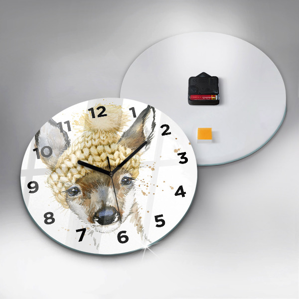 Orologio rotondo in vetro Un cervo