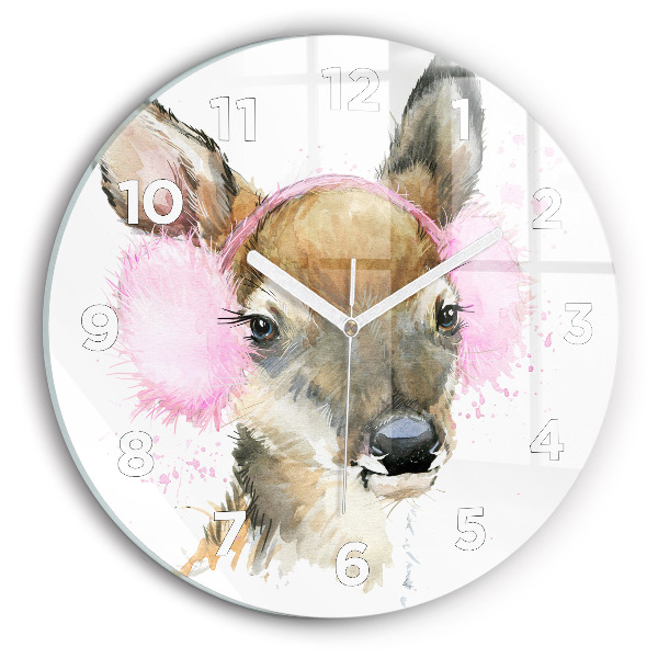 Orologio rotondo in vetro Cervo della foresta