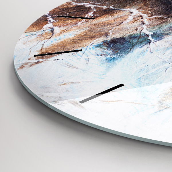 Orologio rotondo in vetro Lupi nella foresta