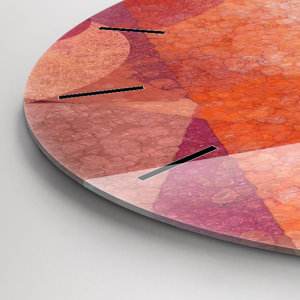 Orologio rotondo in vetro Astrazione geometrica