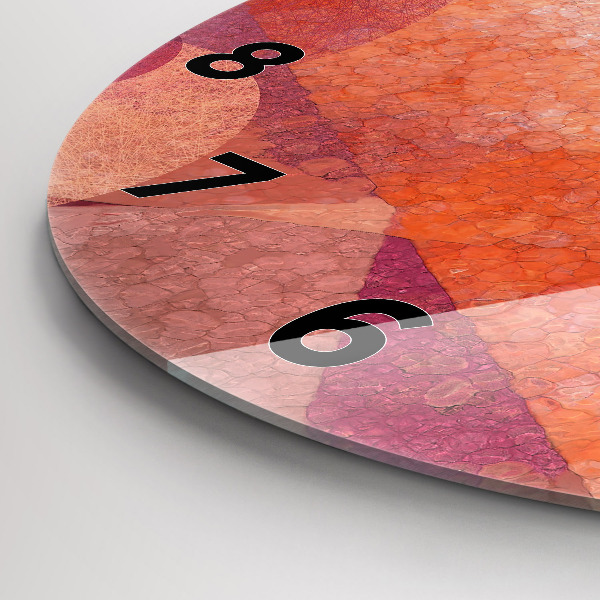 Orologio rotondo in vetro Astrazione geometrica