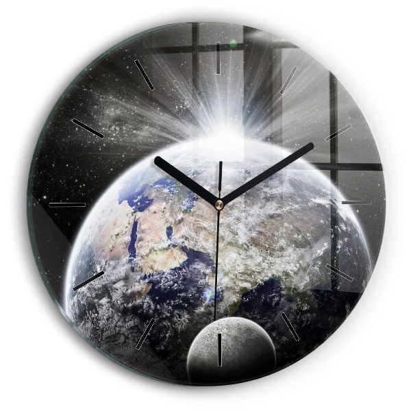 Orologio rotondo Terra Luna Sole