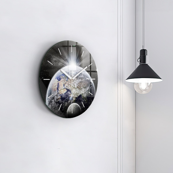 Orologio rotondo Terra Luna Sole