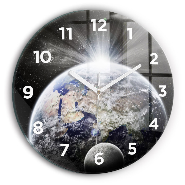Orologio rotondo Terra Luna Sole