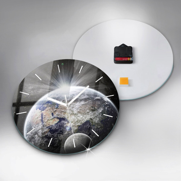 Orologio rotondo Terra Luna Sole